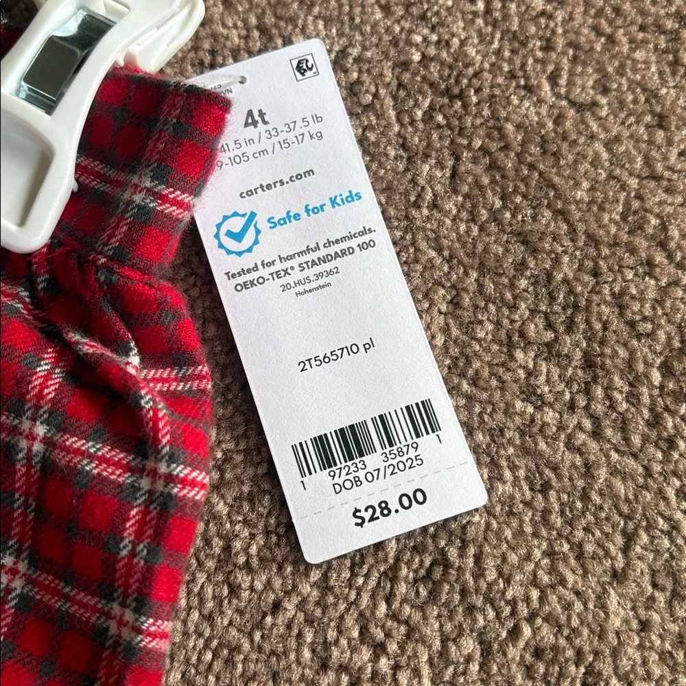 Carters holiday sweater skirt plaid set size 4T new